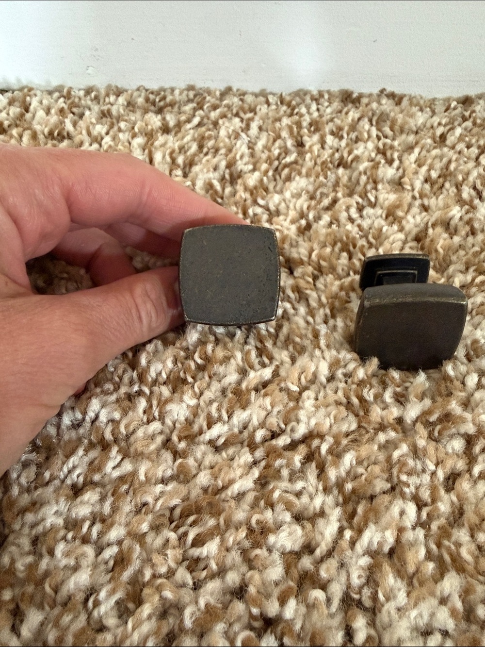 Square Metal Drawer Pulls - Bronze Tone